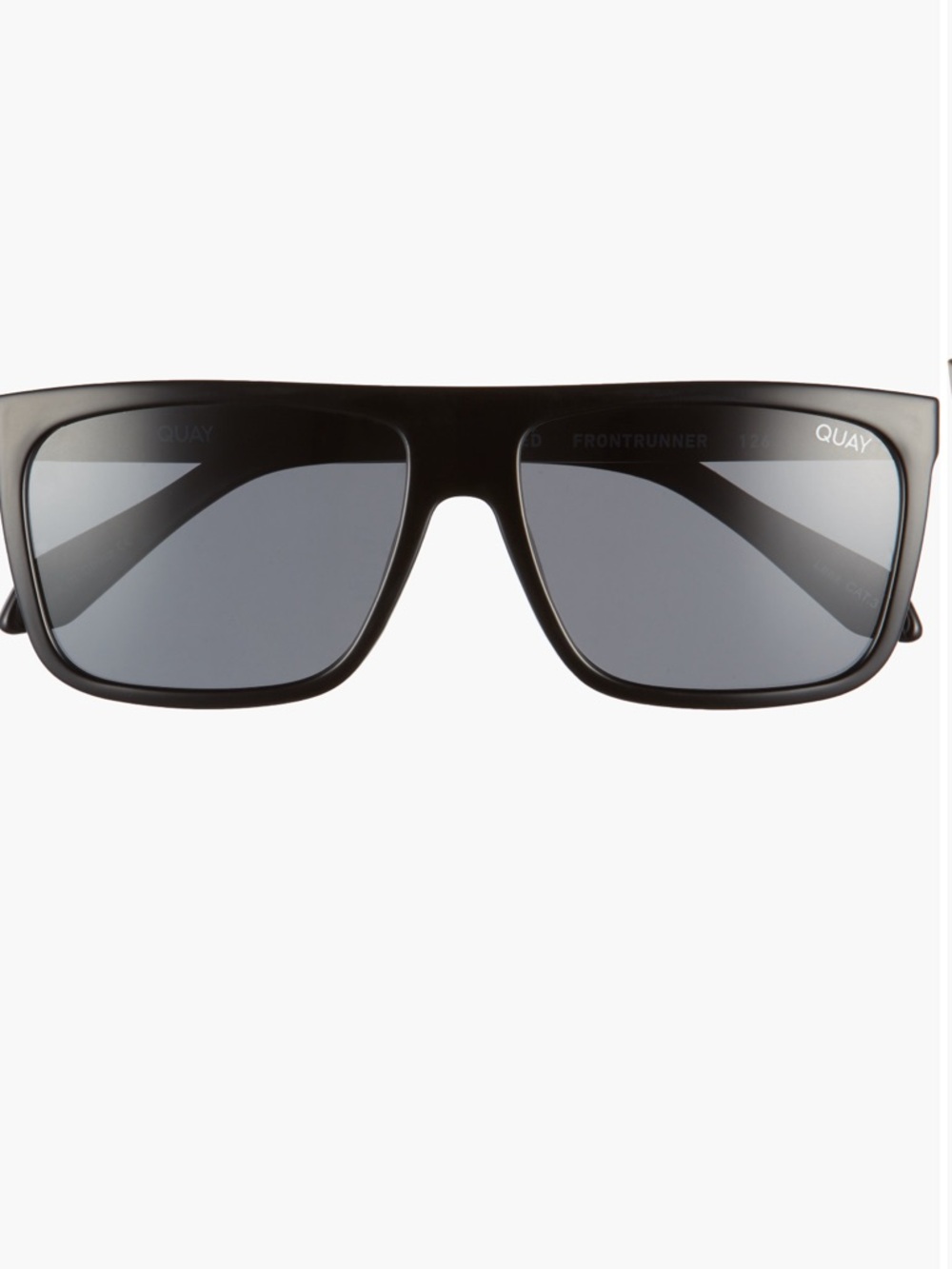 Quay Australia Matte Black Rectangular Sunnies - Picture 3 of 10